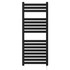 Cadiz Matt Black Flat Panel Electric Heated Towel Rail Front View