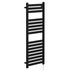 Cadiz Matt Black Flat Panel Electric Heated Towel Rail Left Hand Side View