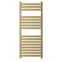 Cadiz Brushed Brass Flat Panel Electric Heated Towel Rail Front View