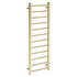 Cannes Brushed Brass Round Bar Heated Ladder Rail Left Hand Side View