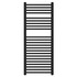 Girona Matt Black Square Bar Heated Towel Rail Front View