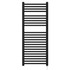 Girona Matt Black Square Bar Electric Heated Towel Rail Front View