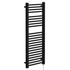 Girona Matt Black Square Bar Electric Heated Towel Rail Left Hand Side View