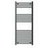Malmo Anthracite Round Bar Electric Heated Towel Rail Front View