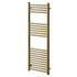 Malmo Brushed Brass Round Bar Heated Towel Rail Right Hand Side View
