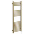 Malmo Brushed Brass Round Bar Electric Heated Towel Rail Left Hand Side View
