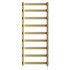 Monaco Brushed Brass Curved Electric Heated Ladder Rail Front View