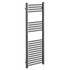 Porto Gunmetal Grey Round Bar Electric Heated Towel Rail Left Hand Side View