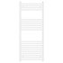 Porto White Round Bar Heated Towel Rail Front View