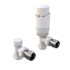 Kartell K-Design White Angled Thermostatic Radiator Valves - WT-TRV301A Front View