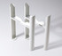 Kartell Laser Klassic White Floor Mounted Radiator Feet for 3 Column Radiators - T3F-N Front View