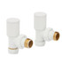 Kartell Modern White Angled Radiator Valves - WHITE-ANG Front View