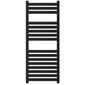 Cadiz Matt Black Flat Panel Heated Towel Rail Front View