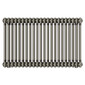 Copenhagen Horizontal Raw Metal Double Column Radiator Front View