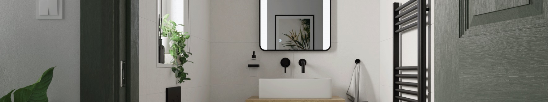 Black Towel Rails at Top Radiators