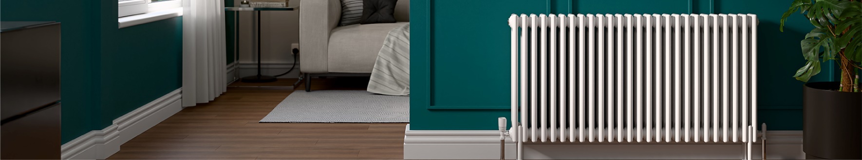 White Radiators at Top Radiators