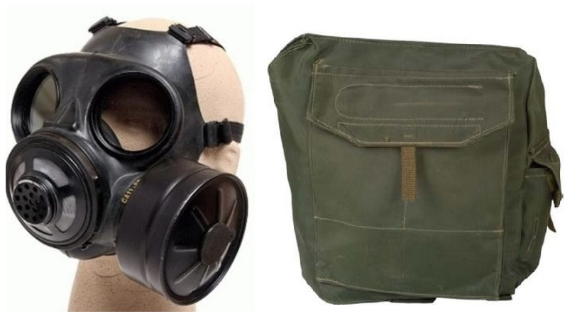 Canadian Forces Gas Mask, Bag & 60mm Finnish Filter - Small
