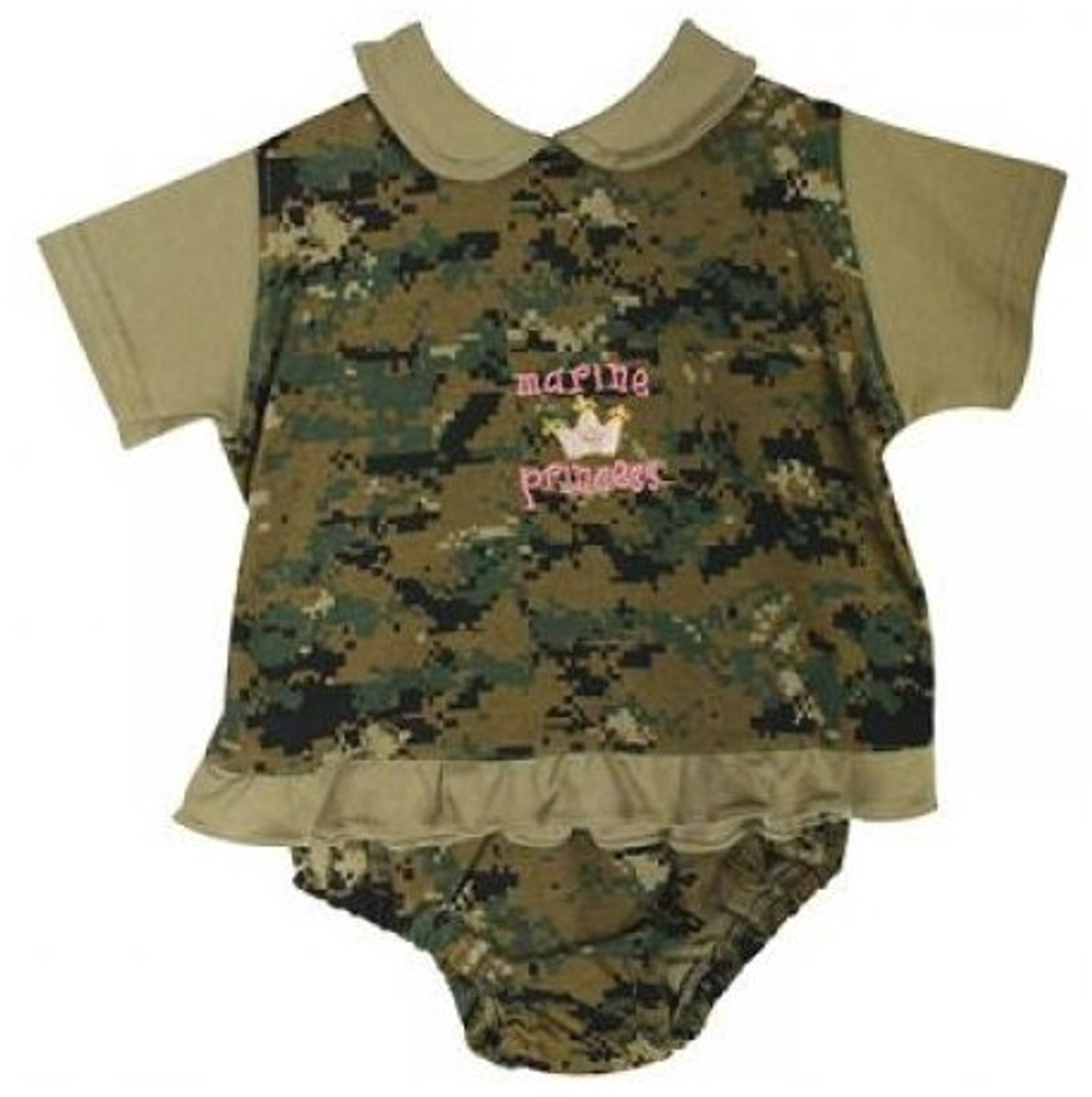 Marine Princess 0-3 Month Outfit.  Desert Camo