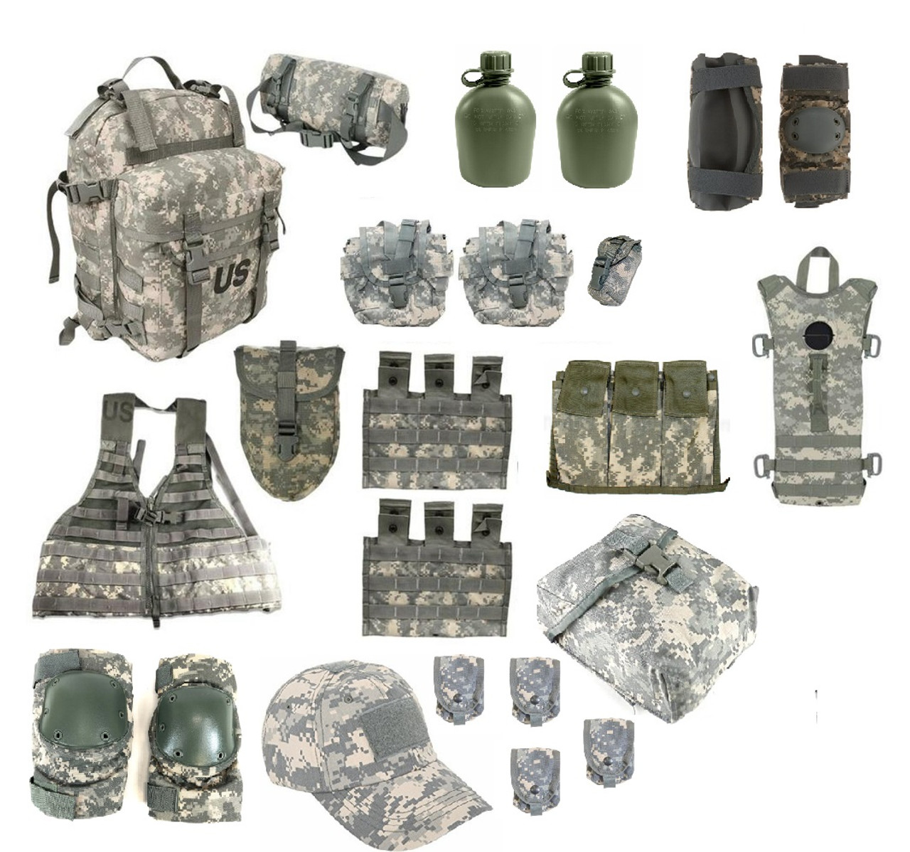 US Army 22 Piece MOLLE Rifleman Kit - Excellent To New Condition!