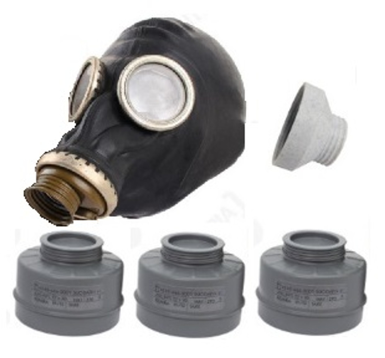 Black Russian Gas Mask With 3 Finnish Filters & Carry Bag