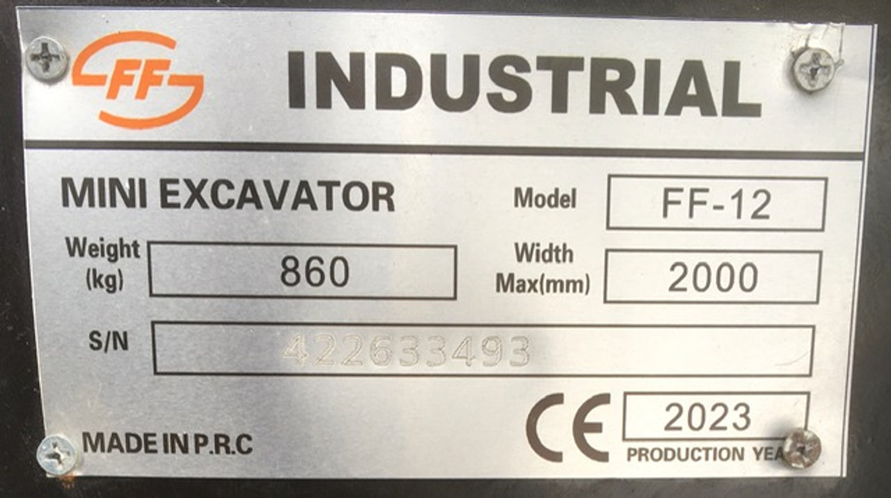 FF Industrial FF12 Mini Excavator