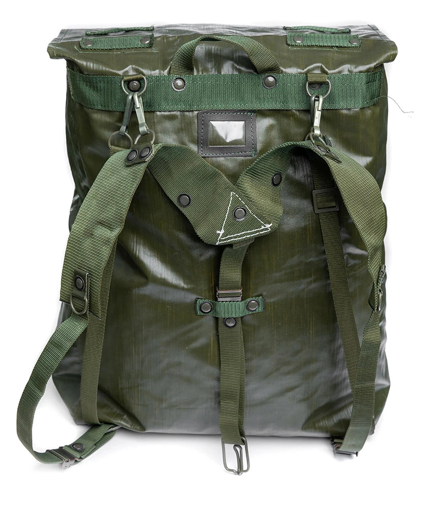 Authentic Czech Army M85 Backpack, Rubberized Vinyl With Shoulder