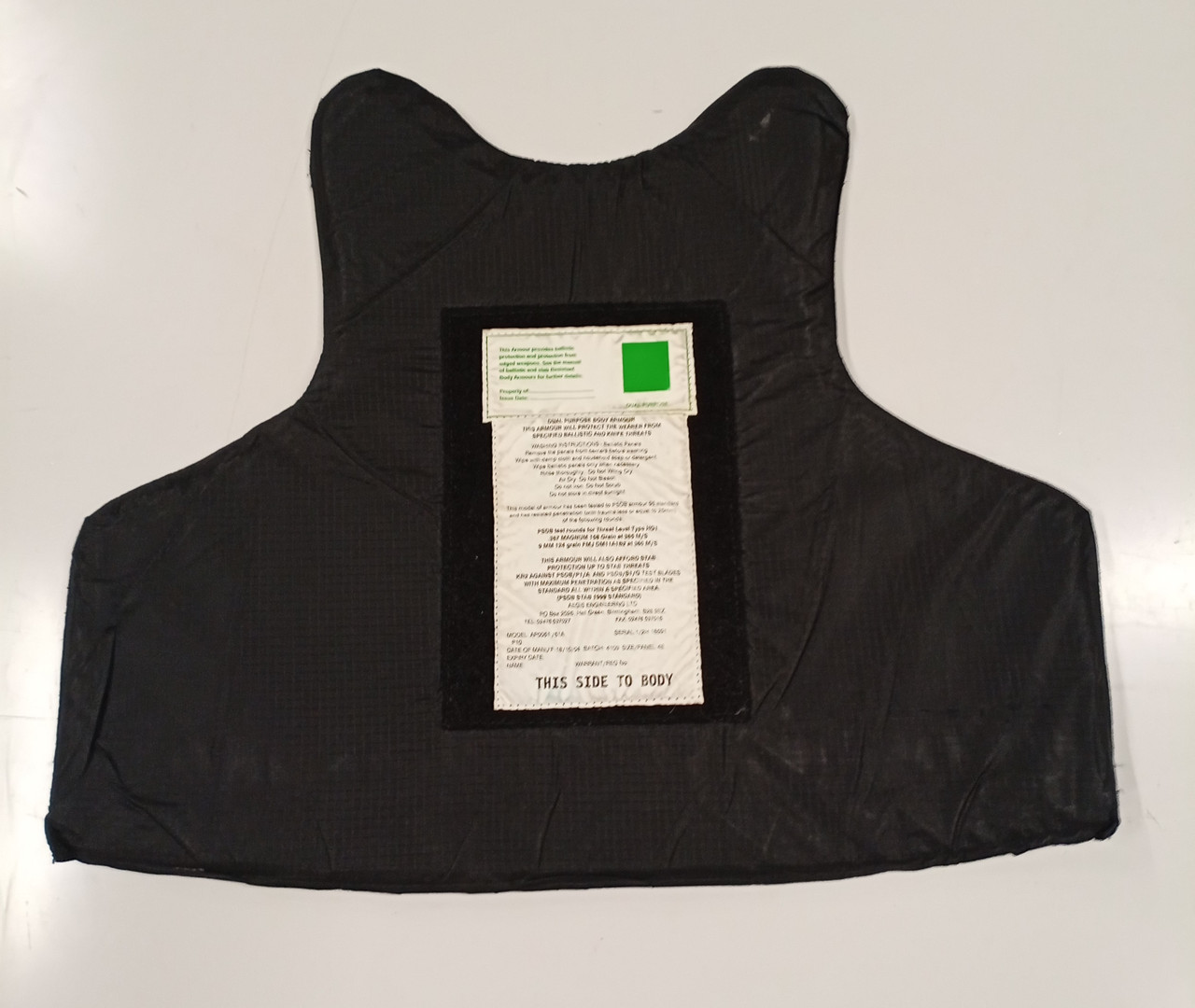 Kevlar Body Armour Inserts 23" x 17" 