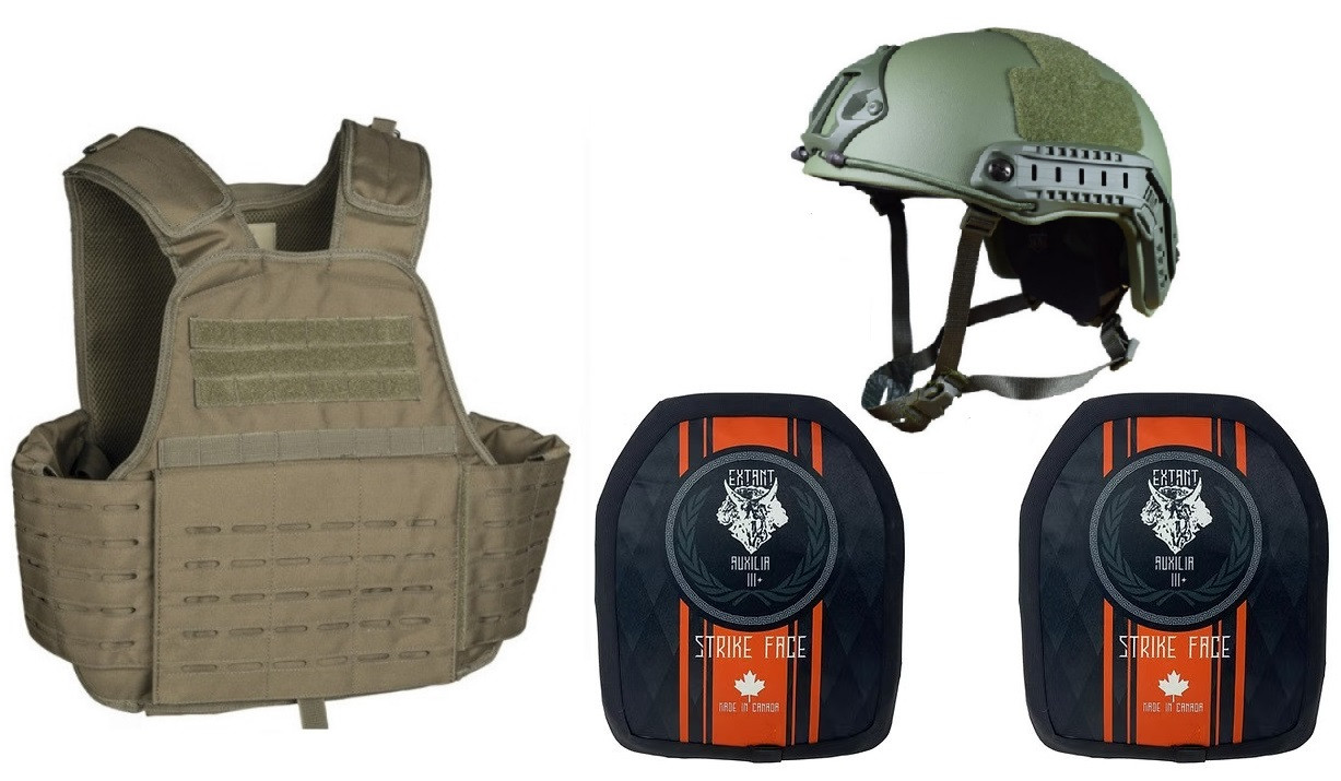 Miltec Carrier (OD) Mich Helmet & Auxilia Ceramic 3+ Combo