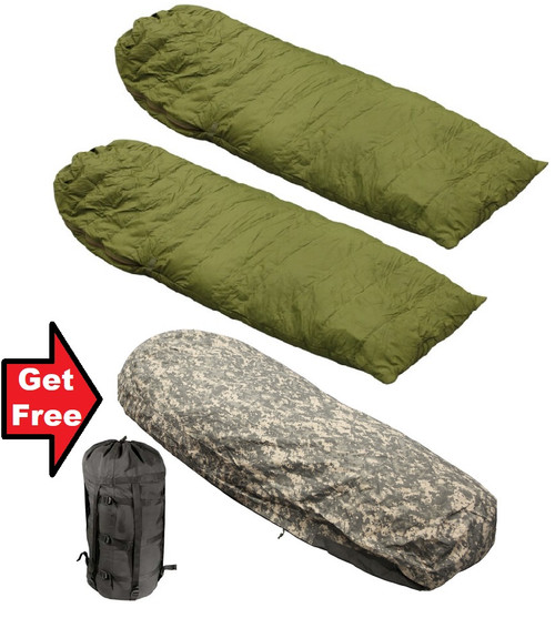 Surplus Canadian Forces Cold Weather Inner & Outer Sleeping Bag Combo, Excellent Condition