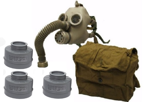 Russian Child Gas Mask With 3 x 60mm Finish Filter & Adaptor