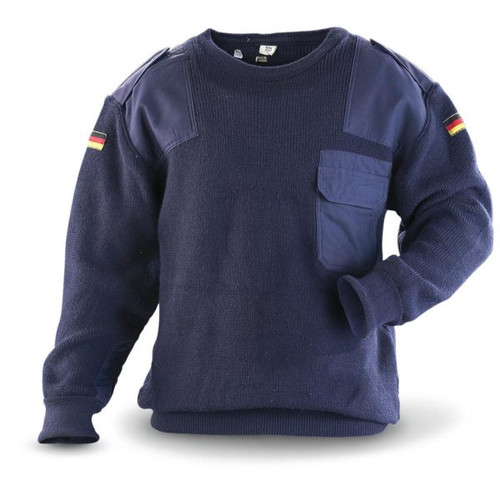 Genuine German Army Surplus  Commando Sweater, in Combat Blue Size  Large 