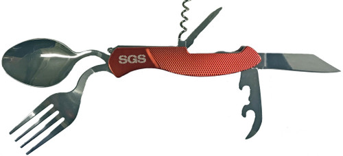 SGS All-in-one spoon, fork, knife, can opener and bottle-opener