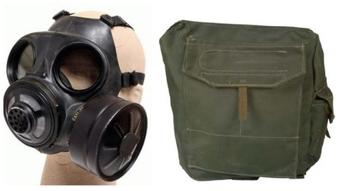 Canadian Forces Gas Mask, Bag & 60mm Finnish Filter - Med