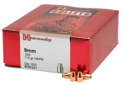Hornady 9mm .355 115 gr HAP® (500 Bullets)