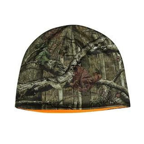 HQ Outfitters HQ-RVBN Reversible Hat / Beanie, Blaze Orange & Mossy Oak