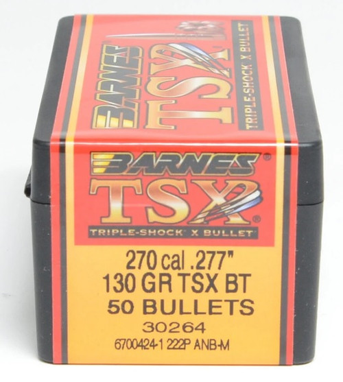 Barnes .277 Diameter 130 Grain Solid Hollow Point TSX 50 Count