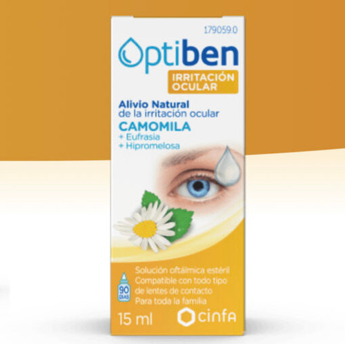 Optiben ojos irritados estéril sequedad ocular frasco 15 mL