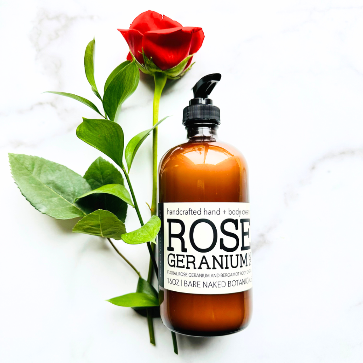 This lusciously hydrating, non-greasy hand and body cream will deeply hydrate the skin without leaving a greasy after feel. Moroccan Rose Absolute and Egyptian Geranium essential oils envelope you in this aromatic, floral body cream. Rose and Geranium are known for their calming, relaxing qualities that generate feelings of wellbeing and security