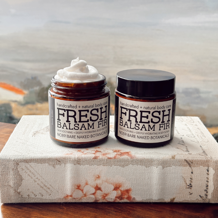 Our Fresh Balsam Fir body scrub is a sensory delight featuring the clean and subtly sweet combination of California Pink Grapefruit and Balsam Fir Essential Oils. Gently exfoliate and revitalize your skin with the refreshing citrus notes and the mild sweetness of balsam fir. This sugar scrub provides a spa-like experience, leaving your skin smooth, radiant, and delicately scented.

