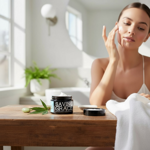 Soothe, smooth, and glow with this dreamy blue facial cream! Infused with calming Blue Tansy, hydrating Hyaluronic Acid, and nutrient-rich botanicals like Tamanu, Baobab, and Rosehip, it delivers deep hydration while easing redness and irritation. Perfect for dry, sensitive, or mature skin, Saving Grace keeps your complexion soft, balanced, and beautifully radiant — day or night.