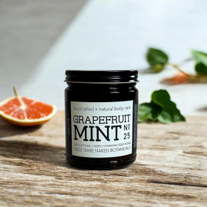 Experience the refreshing Organic Grapefruit Mint Sugar Scrub. Scented with organic grapefruit, mint, basil, and bergamot essential oils, it transports you to a vibrant citrus garden, awakening your body and mind.