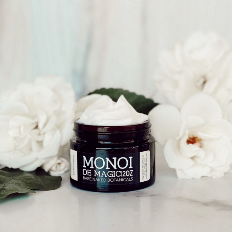Tahitian Monoi Oil has been used for centuries by South Pacific Islanders. This delicately fragranced facial cream is rich in anti-aging nutrients to renew tired, dehydrated, and aging skin. Rich in exotic butters, naturally scented due to the nature of Tahitian Tiare Flowers and multiple antioxidants are sure to refine skin, increase hydration, lessen fine lines, wrinkles, sagging and reduce redness in irritated skin types. Wild-harvested Kokum Butter, Wild-harvested Cupuacu Butter, Tahitian Monoi sooth and reduce ruddiness and hydrate tired, dry, and moderately dry skin. Powerful Hyaluronic Acid provides much needed water hydration and draws moisture into the skin. 