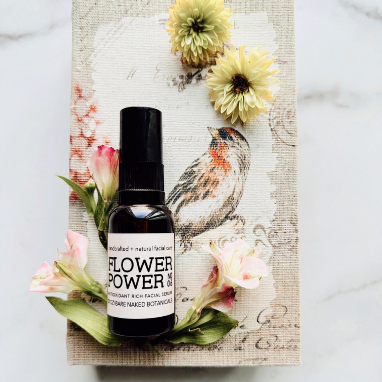 If you are one of the many customers who love our floral facial care products, you will LOVE this new facial oil featuring gardenia and champa flower oil!
Nourishing oils like avocado, borage, camellia seed, black raspberry, macadamia and borage oil (just to name a few) will hydrate, and provide powerful antioxidants to combat mutated cells that cause cellular damage and aging. If you have normal skin, this oil can be used as a primary moisturizer. If you have dry skin, we suggest using this oil mixed in with your favorite face cream or over the top following cream application.