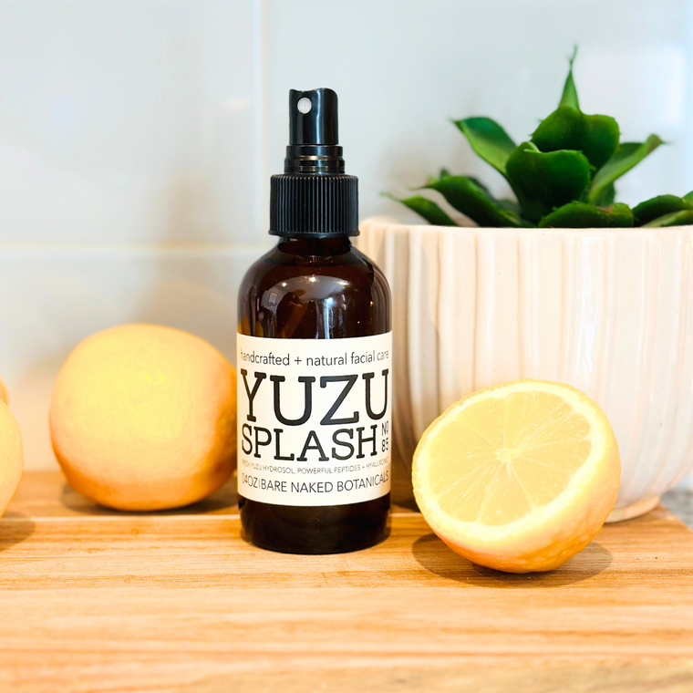 Known as the Japanese lemon, yuzu has grown in popularity due to its naturally refreshing fragrance and nutrient-rich qualities. Yuzu is related to lemon and pomelo fruits, and the yuzu fruit is vibrant in both color and flavor. Rich in Vitamin C, this antioxidant is a powerhouse for brightening the skin, fighting signs of aging, and even helping to combat dry skin. Additionally, this fresh facial toner includes hyaluronic acid and Reproage™ peptides, which assists in promoting epidermal self-renewal and cell reproduction. As we age, the cells in the basal layer of our skin slow down resulting in the signs of aging such as wrinkles, roughness, and lack of smoothness. Yep – this crisp, fruit spritzer has big power!