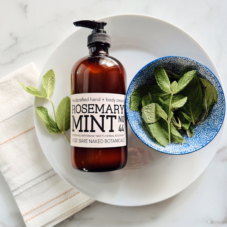 We've blended clean, fresh mint with herbaceous Rosemary for a refreshing seasonal treat for your skin. The cooling and fresh scent is perfect for warm summer days and a perfect option for skin that has been exposed to a bit too much sunshine. Available for a limited time!