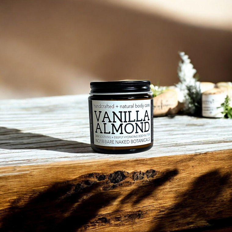 Indulge your skin with our luxurious body butter enriched with the soothing essence of vanilla and the nourishing properties of almond essential oil. Immerse yourself in a decadent experience that leaves your skin hydrated, silky smooth, and delicately scented.