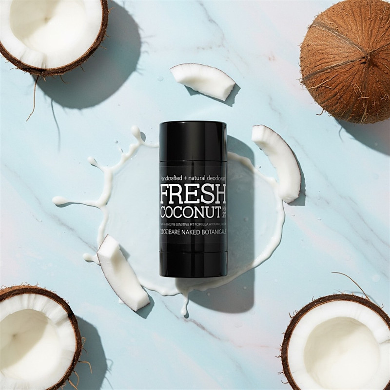 Fresh Coconut magnesium natural deodorant by Bare Naked Botanicals in 2.8 oz container
