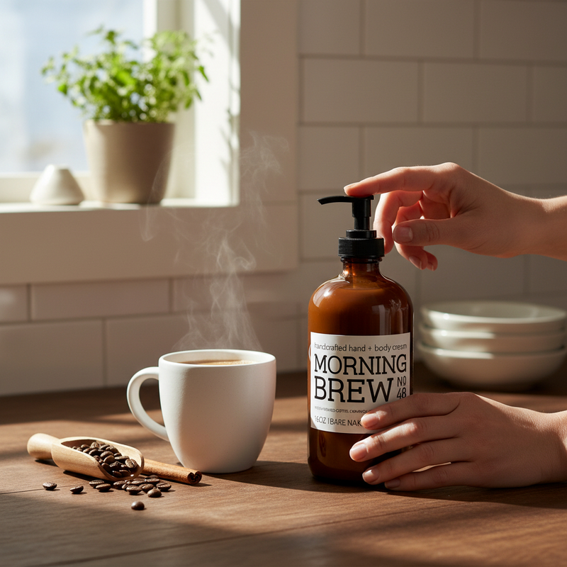 Love the smell of brewing coffee? This delightfully rich and non-greasy body cream with plant-based butters and oils is sure to warm your soul on cold, winter days! This hand and body cream features caffeine-free coffee butter, coffee extract, cinnamon, and cardamom.