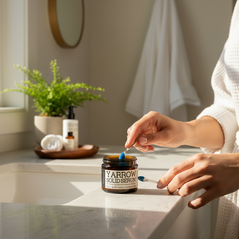 Ready to quench your skin with calming moisture? Our blue yarrow opal serum calms, moisturizes, and soothes even the most troublesome skin. How does it smell? Divine! Siberian Rhododendron, along with Blue Yarrow, is fresh with top notes of berry sweetness. Our combination of healing, aromatherapeutic plant oils will soothe your skin and alleviate issues associated with acne and rosacea. This balm-to-serum concentrate melts against the warmth of your skin, quenching it with calming moisture that soothes even the most troublesome skin conditions.