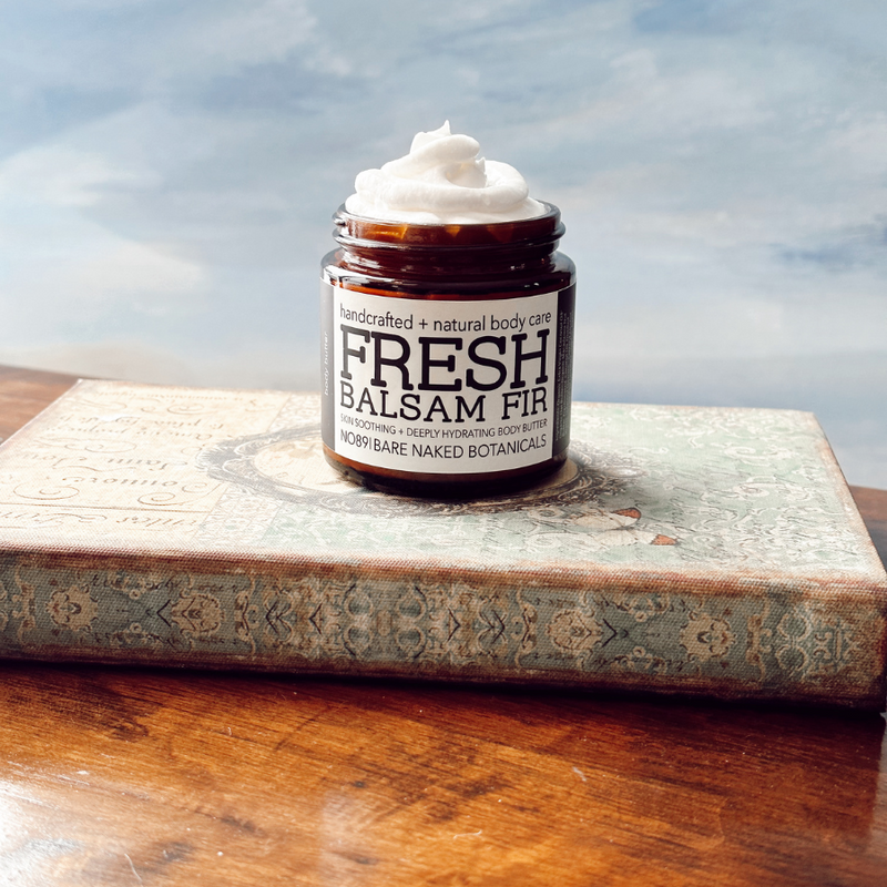 Immerse yourself in the clean and subtly sweet fusion of California Pink Grapefruit and Balsam Fir Essential Oils with our Fresh Balsam Fir body butter. Experience the refreshing citrus burst complemented by the gentle sweetness of balsam fir, offering a harmonious aroma that lingers on your skin. Elevate your self-care ritual with this captivating blend, leaving you feeling fresh, balanced, and beautifully scented.Organic oils and butters help to restore much-needed hydration and nourishment to your skin. You'll enjoy hydrating your skin with this creamy butter!! And even more, you'll love that it's deeply moisturizing without leaving a greasy feel.